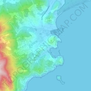 Porto Ercole topographic map, elevation, terrain