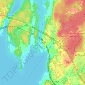Stäket topographic map, elevation, terrain