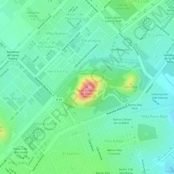 Cerro Quemado (El Chupi) topographic map, elevation, terrain