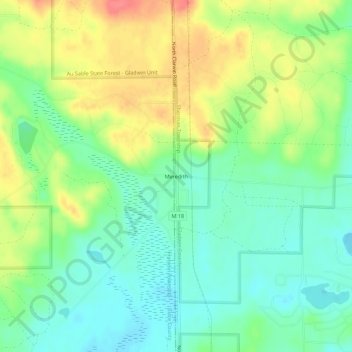 Meredith topographic map, elevation, terrain