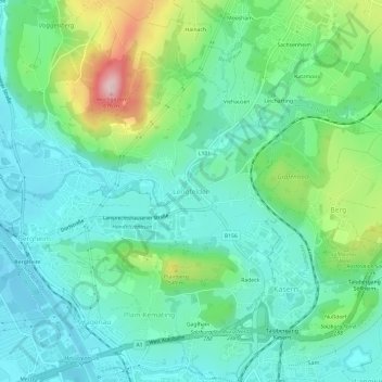 Lengfelden topographic map, elevation, terrain