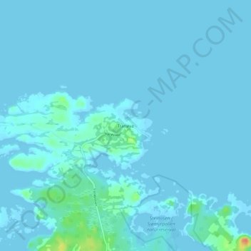 Tranøya topographic map, elevation, terrain