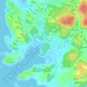 Malevik topographic map, elevation, terrain