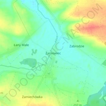 Żarnowiec topographic map, elevation, terrain
