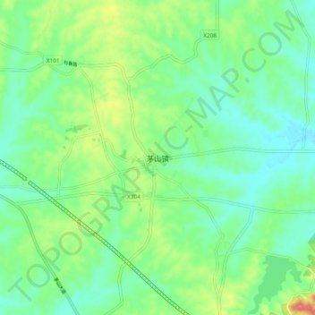 Maoshan topographic map, elevation, terrain