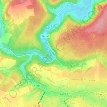 Fockemillen topographic map, elevation, terrain