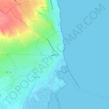 Zarzis topographic map, elevation, terrain