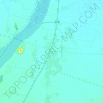 Khirz Sarai topographic map, elevation, terrain