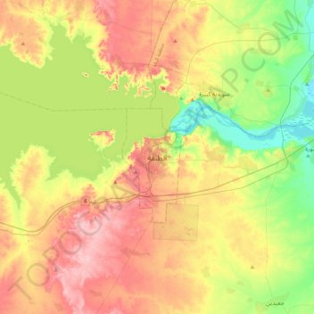Al-Tabqah topographic map, elevation, terrain