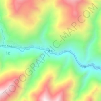Mexi topographic map, elevation, terrain