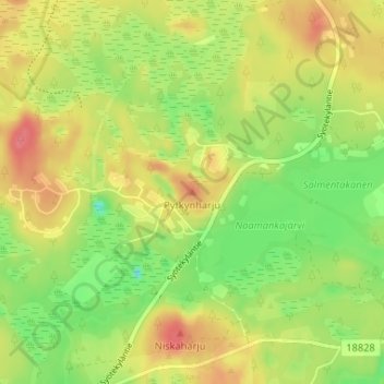 Pytkynharju topographic map, elevation, terrain