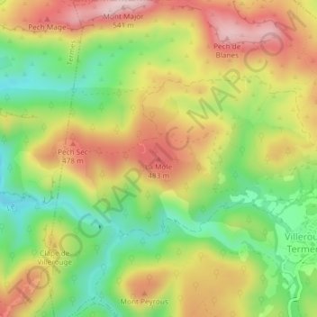 La Mole topographic map, elevation, terrain