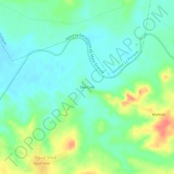 São Luiz topographic map, elevation, terrain