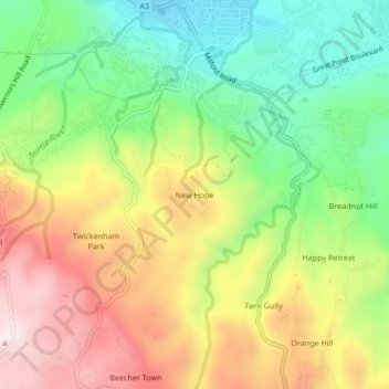New Hope topographic map, elevation, terrain