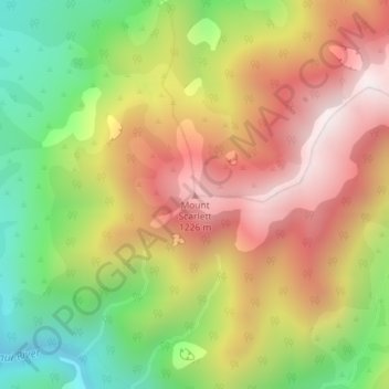 Mount Scarlett topographic map, elevation, terrain