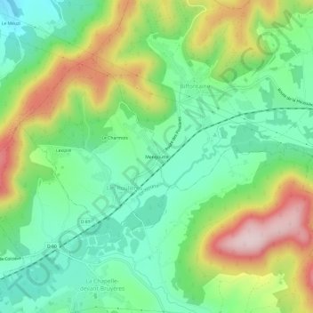 Mengoutte topographic map, elevation, terrain
