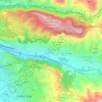 Lancha del Genil topographic map, elevation, terrain