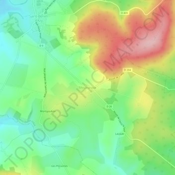 Mousseaux topographic map, elevation, terrain