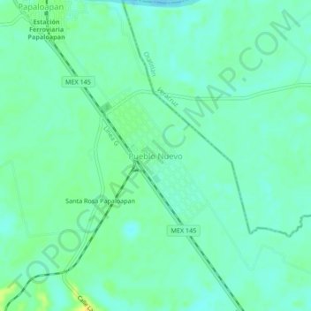 Pueblo Nuevo topographic map, elevation, terrain