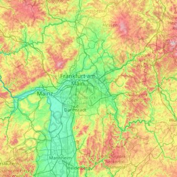Offenbach topographic map, elevation, terrain
