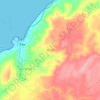 Metina topographic map, elevation, terrain