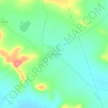 Undangaon topographic map, elevation, terrain