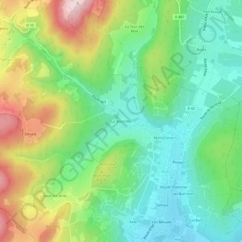 La Bouzolle topographic map, elevation, terrain