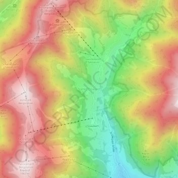 Sankt Oswald topographic map, elevation, terrain