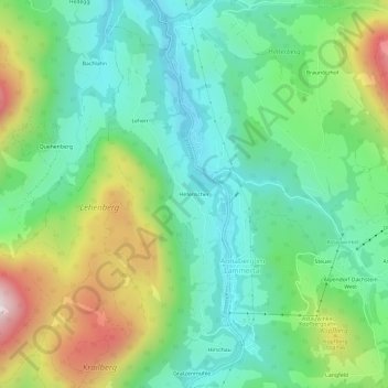 Hefenscher topographic map, elevation, terrain