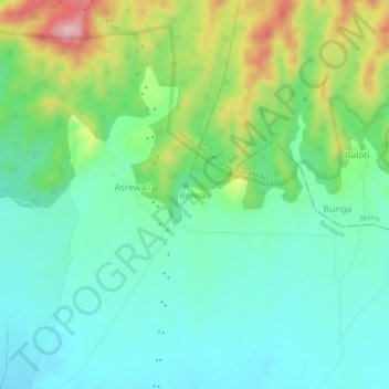 Belwali topographic map, elevation, terrain