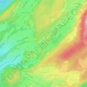Le Grain d'Orge topographic map, elevation, terrain