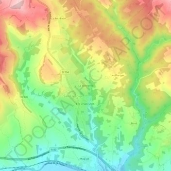 La Bonnetie topographic map, elevation, terrain