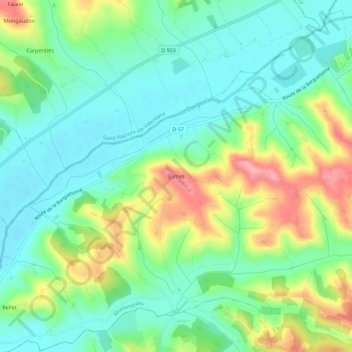 Esmes topographic map, elevation, terrain