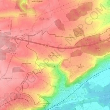 Weitfelder Höfe topographic map, elevation, terrain