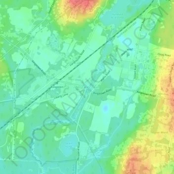 West Kingston topographic map, elevation, terrain
