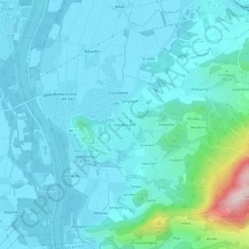 Altenbeuern topographic map, elevation, terrain