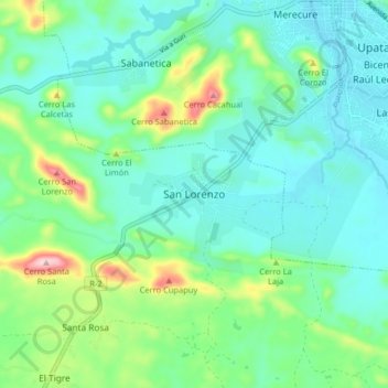 San Lorenzo topographic map, elevation, terrain