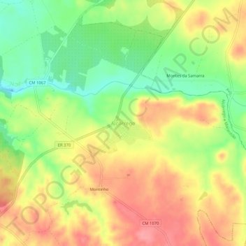Alcórrego topographic map, elevation, terrain