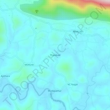 Thaalikad topographic map, elevation, terrain