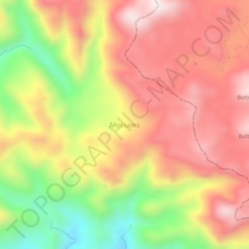 Messawa topographic map, elevation, terrain