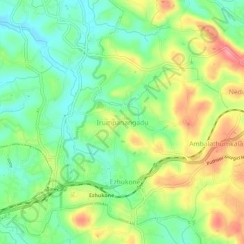 Irumpanangadu topographic map, elevation, terrain