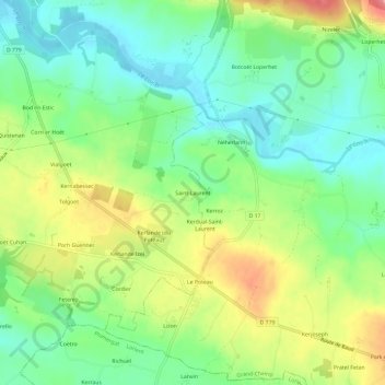 Saint-Laurent topographic map, elevation, terrain