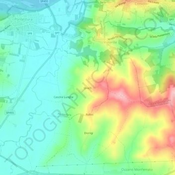Quarti topographic map, elevation, terrain