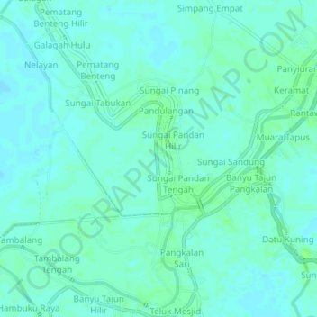Teluk Betung topographic map, elevation, terrain