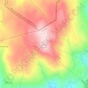 Serra de Oural topographic map, elevation, terrain