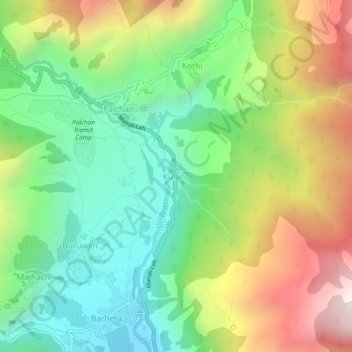 Kulang topographic map, elevation, terrain