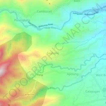 Sagbang topographic map, elevation, terrain