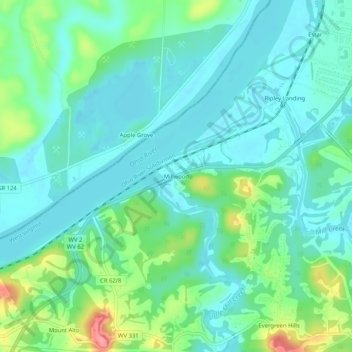 Millwood topographic map, elevation, terrain