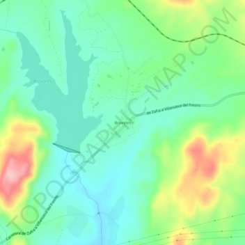 Brovales topographic map, elevation, terrain