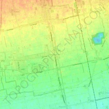 Belvedere topographic map, elevation, terrain
